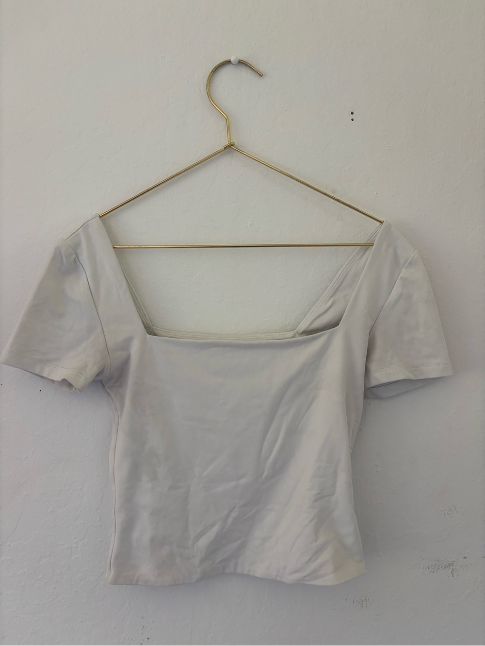 Aritzia Babaton Square-Neck Short Sleeve Tee White